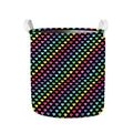 Rainbow Heart Pattern Print Collapsible Laundry Basket