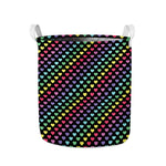 Rainbow Heart Pattern Print Collapsible Laundry Basket