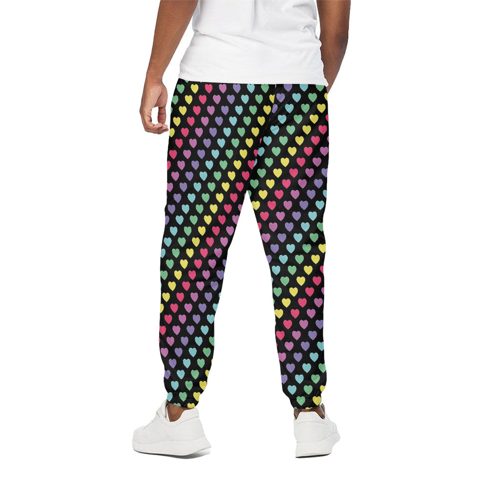 Rainbow Heart Pattern Print Cotton Pants