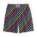 Rainbow Heart Pattern Print Cotton Shorts