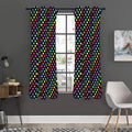 Rainbow Heart Pattern Print Grommet Curtain Panels