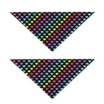 Rainbow Heart Pattern Print Dog Bandana