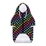 Rainbow Heart Pattern Print Dog Zip Up Hoodie