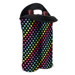 Rainbow Heart Pattern Print Double Neoprene Wine Tote