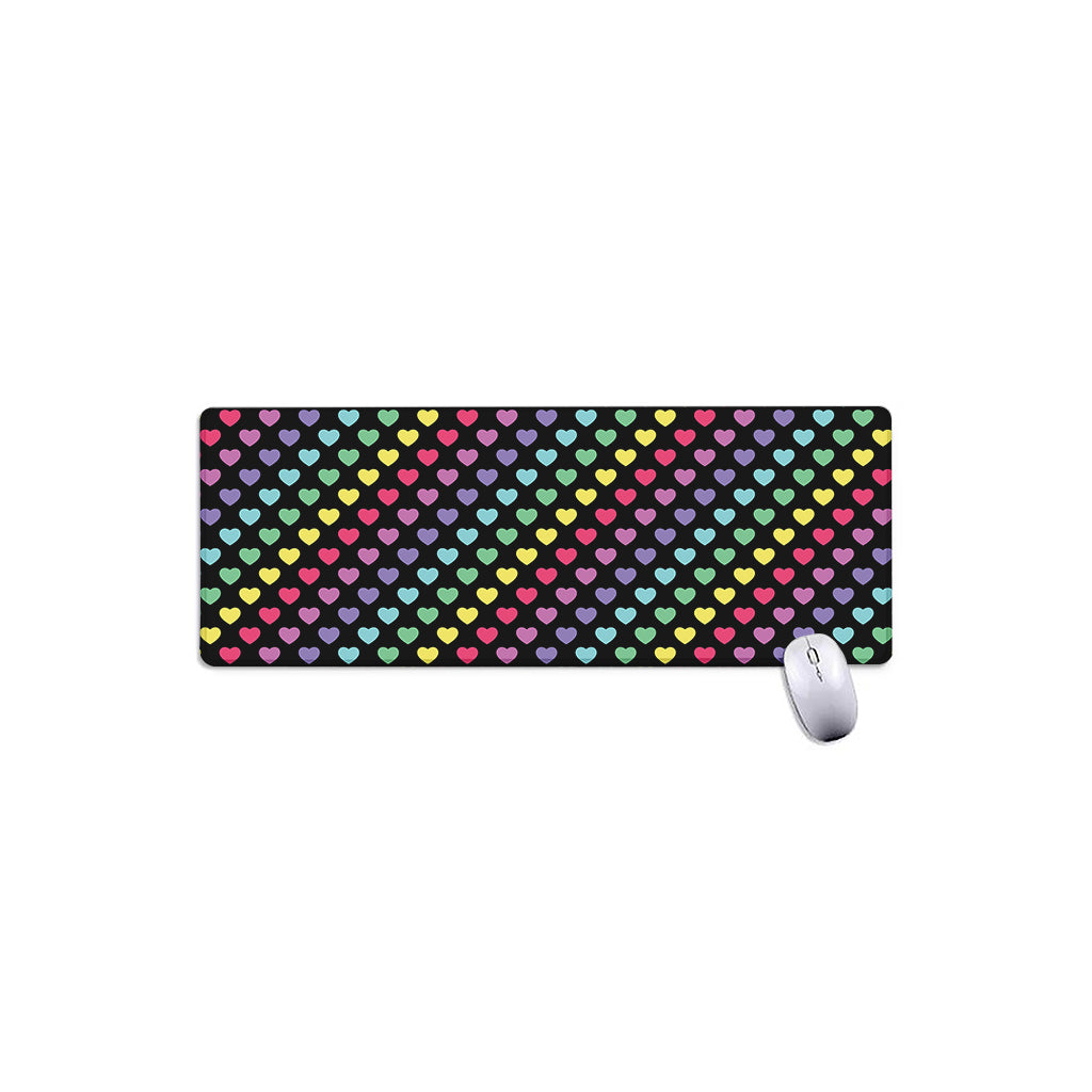 Rainbow Heart Pattern Print Extended Mouse Pad
