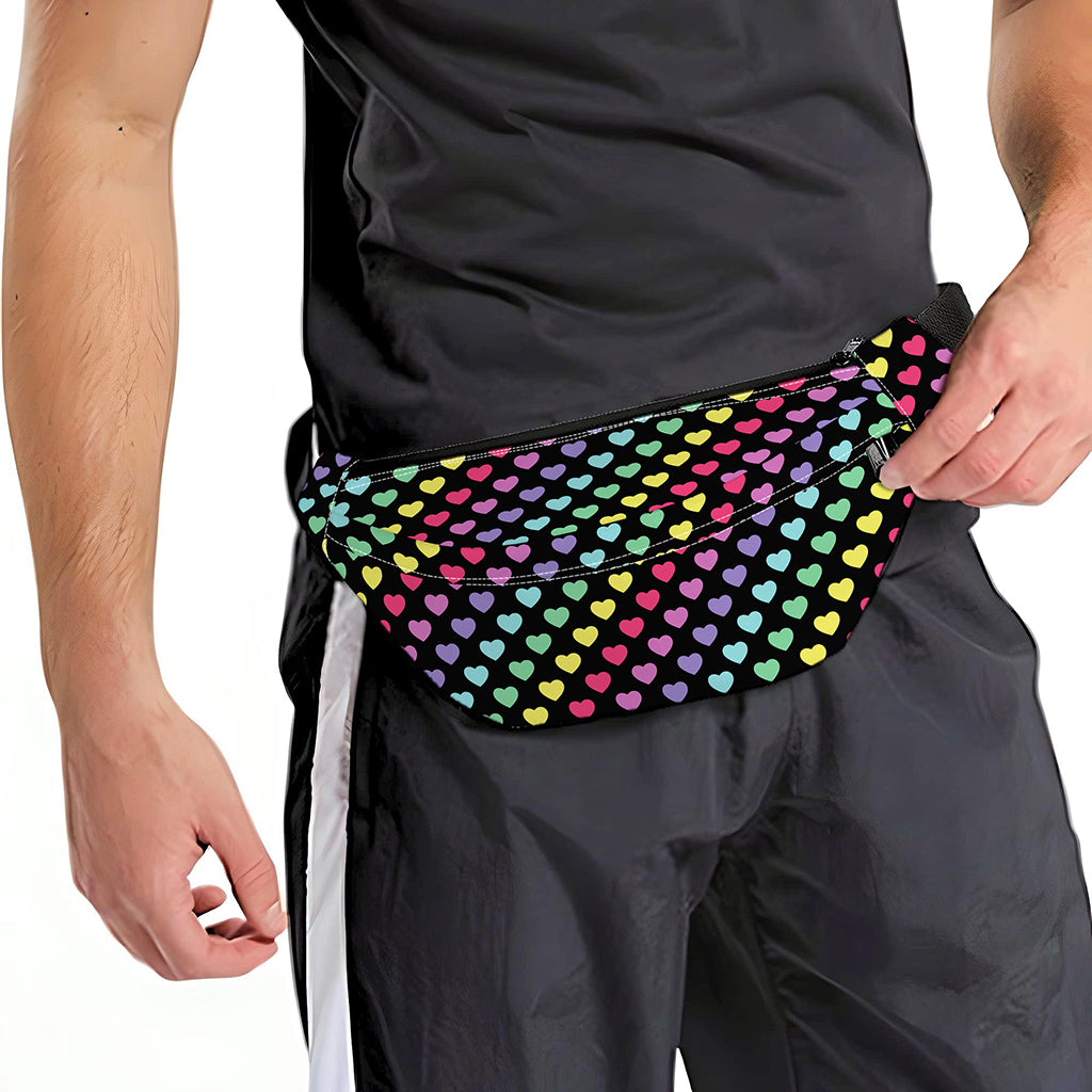 Rainbow Heart Pattern Print Fanny Pack