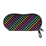 Rainbow Heart Pattern Print Glasses Case