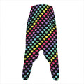 Rainbow Heart Pattern Print Hammer Pants