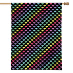 Rainbow Heart Pattern Print House Flag