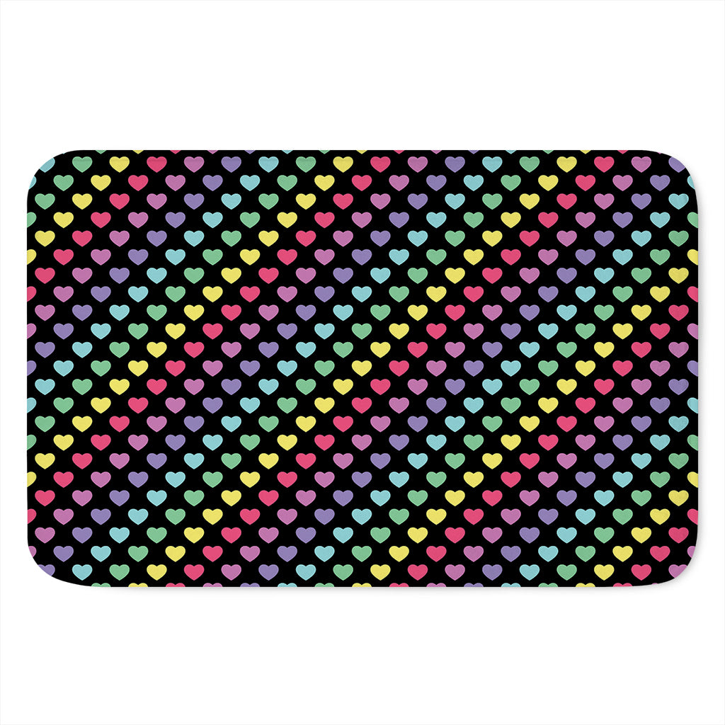 Rainbow Heart Pattern Print Indoor Door Mat