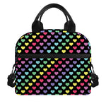 Rainbow Heart Pattern Print Insulated Lunch Bag