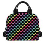 Rainbow Heart Pattern Print Insulated Lunch Bag
