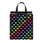 Rainbow Heart Pattern Print Insulated Lunch Tote
