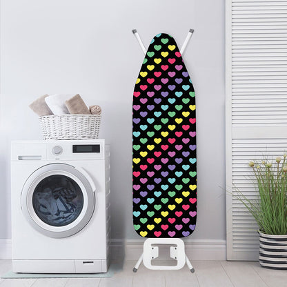 Rainbow Heart Pattern Print Ironing Board Cover