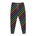 Rainbow Heart Pattern Print Jogger Pants