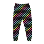 Rainbow Heart Pattern Print Jogger Pants