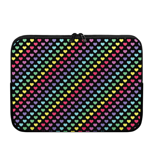 Rainbow Heart Pattern Print Laptop Sleeve