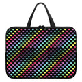 Rainbow Heart Pattern Print Laptop Sleeve With Handle