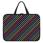 Rainbow Heart Pattern Print Laptop Sleeve With Handle