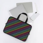 Rainbow Heart Pattern Print Laptop Sleeve With Handle