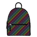 Rainbow Heart Pattern Print Leather Backpack