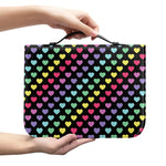 Rainbow Heart Pattern Print Leather Bible Cover