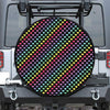 Rainbow Heart Pattern Print Leather Spare Tire Cover