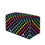 Rainbow Heart Pattern Print Leather Tissue Box Cover