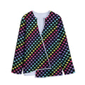 Rainbow Heart Pattern Print Long Sleeve Short Coat