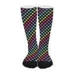 Rainbow Heart Pattern Print Long Socks