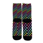 Rainbow Heart Pattern Print Long Socks