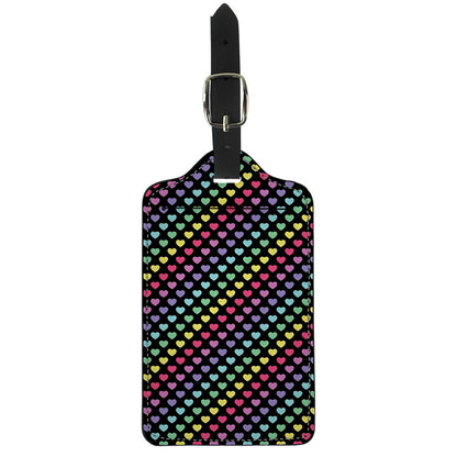 Rainbow Heart Pattern Print Luggage Tag