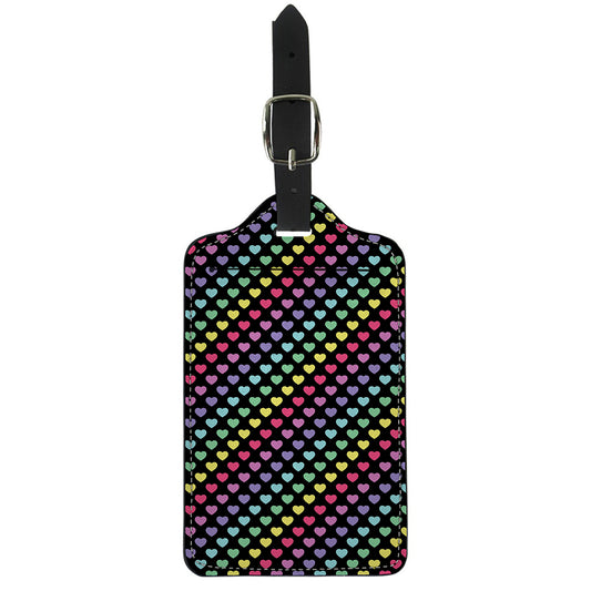 Rainbow Heart Pattern Print Luggage Tag