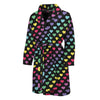 Rainbow Heart Pattern Print Men's Bathrobe