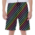 Rainbow Heart Pattern Print Men's Beach Shorts