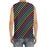 Rainbow Heart Pattern Print Men's Fitness Tank Top