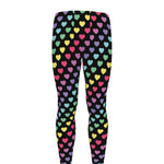 Rainbow Heart Pattern Print Men's leggings