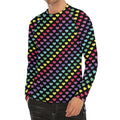 Rainbow Heart Pattern Print Men's Long Sleeve Rash Guard