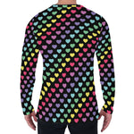 Rainbow Heart Pattern Print Men's Long Sleeve T-Shirt