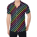 Rainbow Heart Pattern Print Men's Shirt