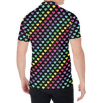 Rainbow Heart Pattern Print Men's Shirt