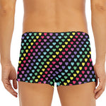 Rainbow Heart Pattern Print Men's Short Boxer Briefs