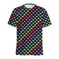 Rainbow Heart Pattern Print Men's Athletic T-Shirt