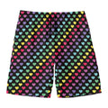 Rainbow Heart Pattern Print Men's Swim Trunks