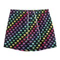 Rainbow Heart Pattern Print Mesh Shorts