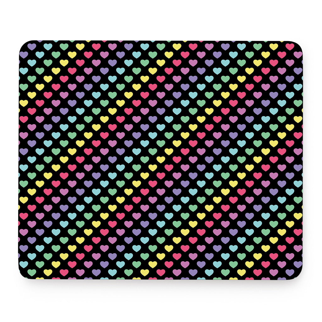 Rainbow Heart Pattern Print Mouse Pad
