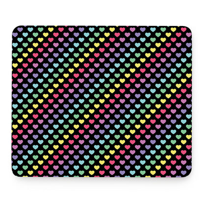 Rainbow Heart Pattern Print Mouse Pad