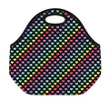 Rainbow Heart Pattern Print Neoprene Lunch Bag