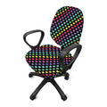 Rainbow Heart Pattern Print Office Chair Cover