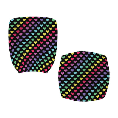 Rainbow Heart Pattern Print Office Chair Cover